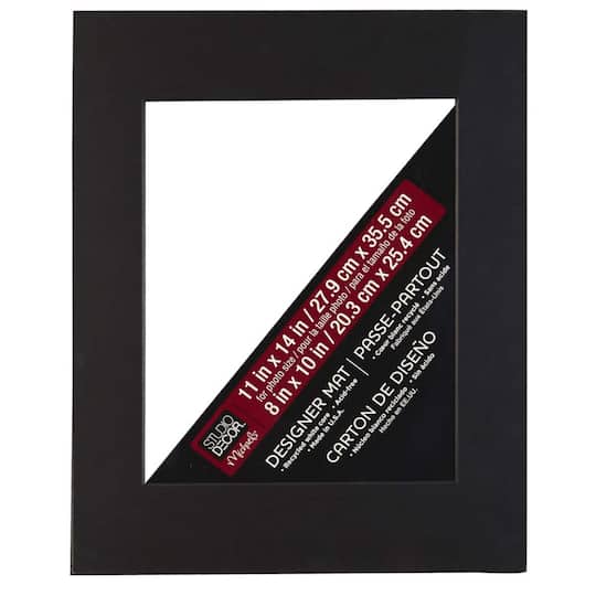 11" x 14" Black Core Mat by Studio Décor®, 8" x 10" Opening Size
